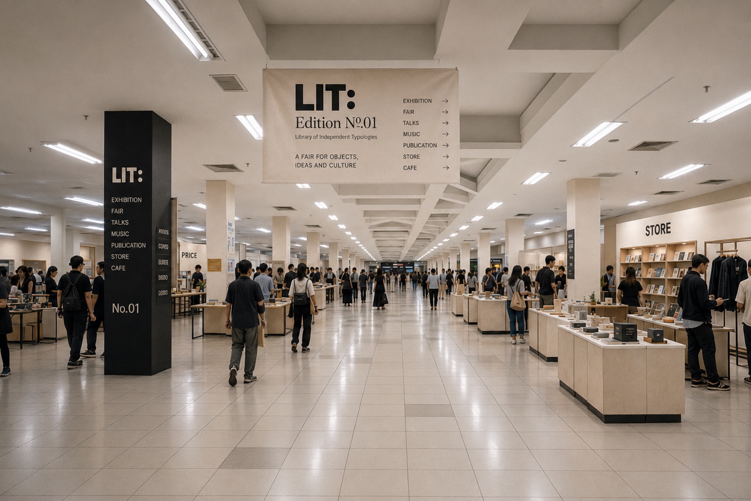 A large LIT fair hall filled with visitors and independent exhibitors